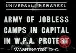 Image of Americans protesting WPA job reductions Washington DC USA, 1937, second 7 stock footage video 65675076855