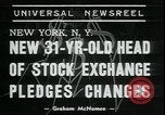 Image of William Martin President of New York Stock Exchange New York City USA, 1938, second 3 stock footage video 65675076858