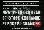 Image of William Martin President of New York Stock Exchange New York City USA, 1938, second 4 stock footage video 65675076858