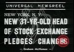 Image of William Martin President of New York Stock Exchange New York City USA, 1938, second 5 stock footage video 65675076858