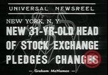 Image of William Martin President of New York Stock Exchange New York City USA, 1938, second 6 stock footage video 65675076858