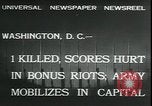 Immagine di Esercito bonus dimostranti espulsa Washington DC USA, 1932, secondo 7 filmato di repertorio 65675076860