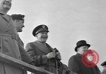 Image of Winston Churchill and Generals Eisenhower and Bradley visit 101st Airb Welford Berkshire England United Kingdom, 1944, second 4 stock footage video 65675076990