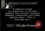 Image of US Navy recruits sleeping in hammocks in barracks Great Lakes Illinois USA, 1917, second 1 stock footage video 65675077387
