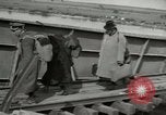 Image of German civilians cross severely damaged bridge over Elbe River Tangermunde Germany, 1945, second 33 stock footage video 65675077887
