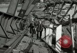 Image of German civilians cross severely damaged bridge over Elbe River Tangermunde Germany, 1945, second 39 stock footage video 65675077887