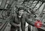 Image of German civilians cross severely damaged bridge over Elbe River Tangermunde Germany, 1945, second 47 stock footage video 65675077887