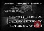 Image of barter system Suffern New York USA, 1932, second 1 stock footage video 65675078167