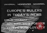 Image of President Hindenburg Berlin Germany, 1932, second 10 stock footage video 65675078168