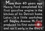 Image of Henry Ford with quadricycle Dearborn Michigan USA, 1934, second 20 stock footage video 65675078247