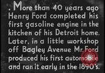 Image of Henry Ford with quadricycle Dearborn Michigan USA, 1934, second 24 stock footage video 65675078247