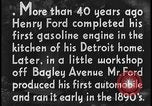 Image of Henry Ford with quadricycle Dearborn Michigan USA, 1934, second 25 stock footage video 65675078247
