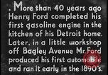 Image of Henry Ford with quadricycle Dearborn Michigan USA, 1934, second 26 stock footage video 65675078247