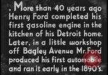 Image of Henry Ford with quadricycle Dearborn Michigan USA, 1934, second 27 stock footage video 65675078247