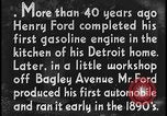 Image of Henry Ford with quadricycle Dearborn Michigan USA, 1934, second 32 stock footage video 65675078247