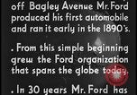 Image of Henry Ford with quadricycle Dearborn Michigan USA, 1934, second 50 stock footage video 65675078247