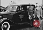 Image of Henry Ford with 1930's Ford sedans Dearborn Michigan USA, 1935, second 13 stock footage video 65675078249