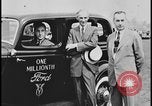Image of Henry Ford with 1930's Ford sedans Dearborn Michigan USA, 1935, second 22 stock footage video 65675078249