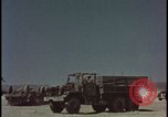 Image of atom bomb blast test destroying vehicles Nevada United States USA, 1955, second 21 stock footage video 65675078365