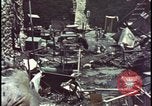 Image of army camp destroyed by atomic bomb blast test Nevada United States USA, 1955, second 39 stock footage video 65675078370