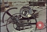 Image of army camp destroyed by atomic bomb blast test Nevada United States USA, 1955, second 43 stock footage video 65675078370