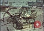 Image of army camp destroyed by atomic bomb blast test Nevada United States USA, 1955, second 45 stock footage video 65675078370