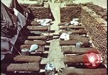 Image of army camp destroyed by atomic bomb blast test Nevada United States USA, 1955, second 61 stock footage video 65675078370