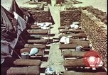 Image of army camp destroyed by atomic bomb blast test Nevada United States USA, 1955, second 62 stock footage video 65675078370