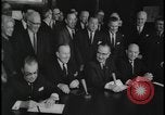 Image of Canada and USA sign treaties Washington DC USA, 1964, second 41 stock footage video 65675078605