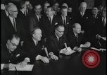Image of Canada and USA sign treaties Washington DC USA, 1964, second 43 stock footage video 65675078605