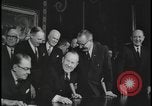 Image of Canada and USA sign treaties Washington DC USA, 1964, second 57 stock footage video 65675078605