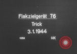 Image of V-1 rocket parts labeled Germany, 1944, second 6 stock footage video 65675079126