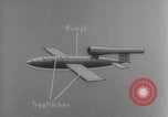 Image of V-1 rocket parts labeled Germany, 1944, second 20 stock footage video 65675079126