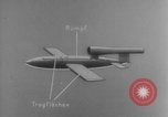 Image of V-1 rocket parts labeled Germany, 1944, second 22 stock footage video 65675079126