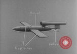 Image of V-1 rocket parts labeled Germany, 1944, second 24 stock footage video 65675079126