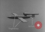Image of V-1 rocket parts labeled Germany, 1944, second 25 stock footage video 65675079126