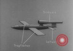 Image of V-1 rocket parts labeled Germany, 1944, second 26 stock footage video 65675079126