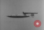 Image of V-1 rocket parts labeled Germany, 1944, second 44 stock footage video 65675079126