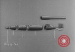 Image of V-1 rocket parts labeled Germany, 1944, second 47 stock footage video 65675079126