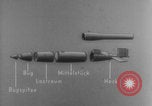 Image of V-1 rocket parts labeled Germany, 1944, second 53 stock footage video 65675079126