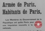 Image of Paris defense proclamation WWI Paris France, 1914, second 7 stock footage video 65675079169