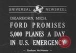 Image of Henry Ford with WWII planes Dearborn Michigan USA, 1940, second 1 stock footage video 65675079263
