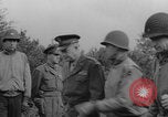 Image of Generals Eisenhower and Bradley inspect artillery WW2 La Haye Du Puits France, 1944, second 1 stock footage video 65675079304