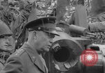 Image of Generals Eisenhower and Bradley inspect artillery WW2 La Haye Du Puits France, 1944, second 24 stock footage video 65675079304