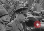 Image of Generals Eisenhower and Bradley inspect artillery WW2 La Haye Du Puits France, 1944, second 25 stock footage video 65675079304