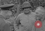 Image of Generals Eisenhower and Bradley inspect artillery WW2 La Haye Du Puits France, 1944, second 27 stock footage video 65675079304