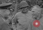 Image of Generals Eisenhower and Bradley inspect artillery WW2 La Haye Du Puits France, 1944, second 28 stock footage video 65675079304