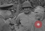 Image of Generals Eisenhower and Bradley inspect artillery WW2 La Haye Du Puits France, 1944, second 29 stock footage video 65675079304