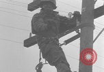 Image of African American linemen stringing wires Italy WW2 Italy, 1944, second 38 stock footage video 65675079319