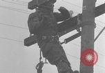 Image of African American linemen stringing wires Italy WW2 Italy, 1944, second 44 stock footage video 65675079319